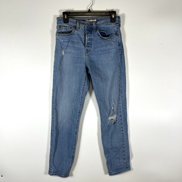 Levi's Wedgie Straight Premium Denim Jeans Button Fly Women’s Size 27 90’s - Picture 1 of 12